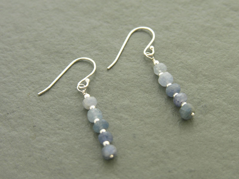 Shaded Blue Sapphire Earrings
